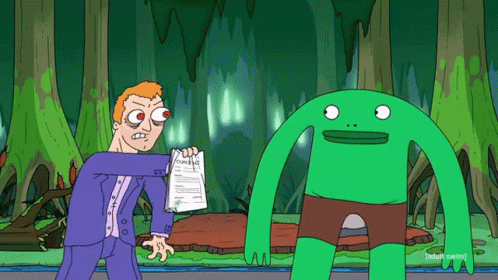 mr frog eating that one exec guy i dont remember but its from smiling friends